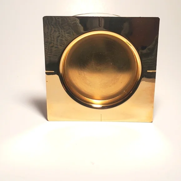 24k Gold Plated Vtg Glass Sugar Bowl with Spoon & Tray Apple Stem Lid Brass MCM - Picture 5 of 11